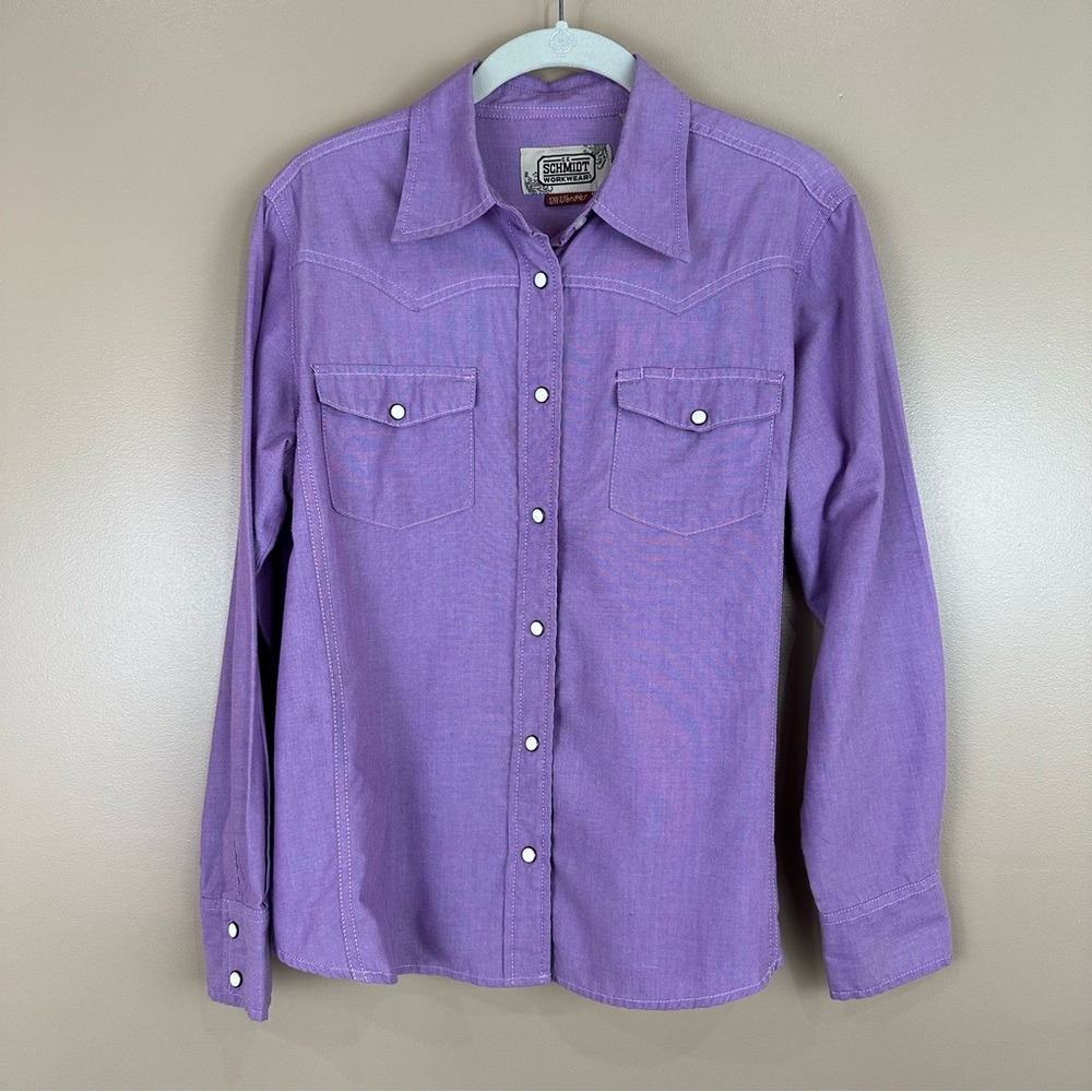 CE Schmidt Workwear Women’s Purple Fit For Her Long Sleeve Snap Closure Shirt M
